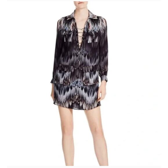 Haute Hippie She Too Will Rise Lace Up Dress Size 2 NWT - Picture 2 of 15